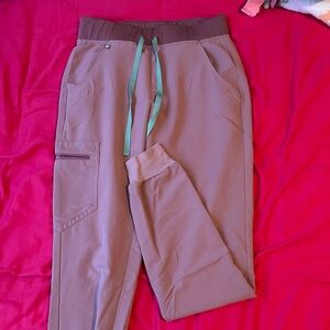 Figs Women's purple Joggers with Green Drawstring